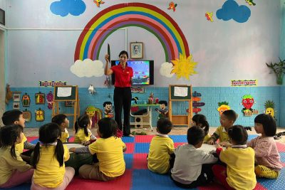 Dự án STEAM: Làm các vật từ lá cây- lớp : 4 tuổi C