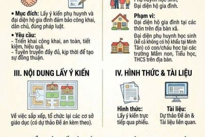 Kế hoạch tổ chức lấy ý kiến về việc sắp xếp, tổ chức lại các cơ sở giáo dục Mầm non và các cơ sở giáo dục phổ thông thuộc UBND xã quản lý.